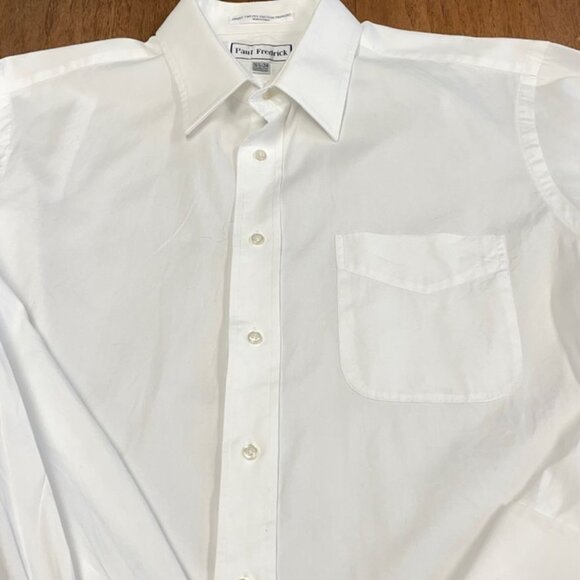 Paul Fredrick Men's Dress Shirt - French Cuffs - White - Size L (16.5x34) - GUC - Picture 2 of 10